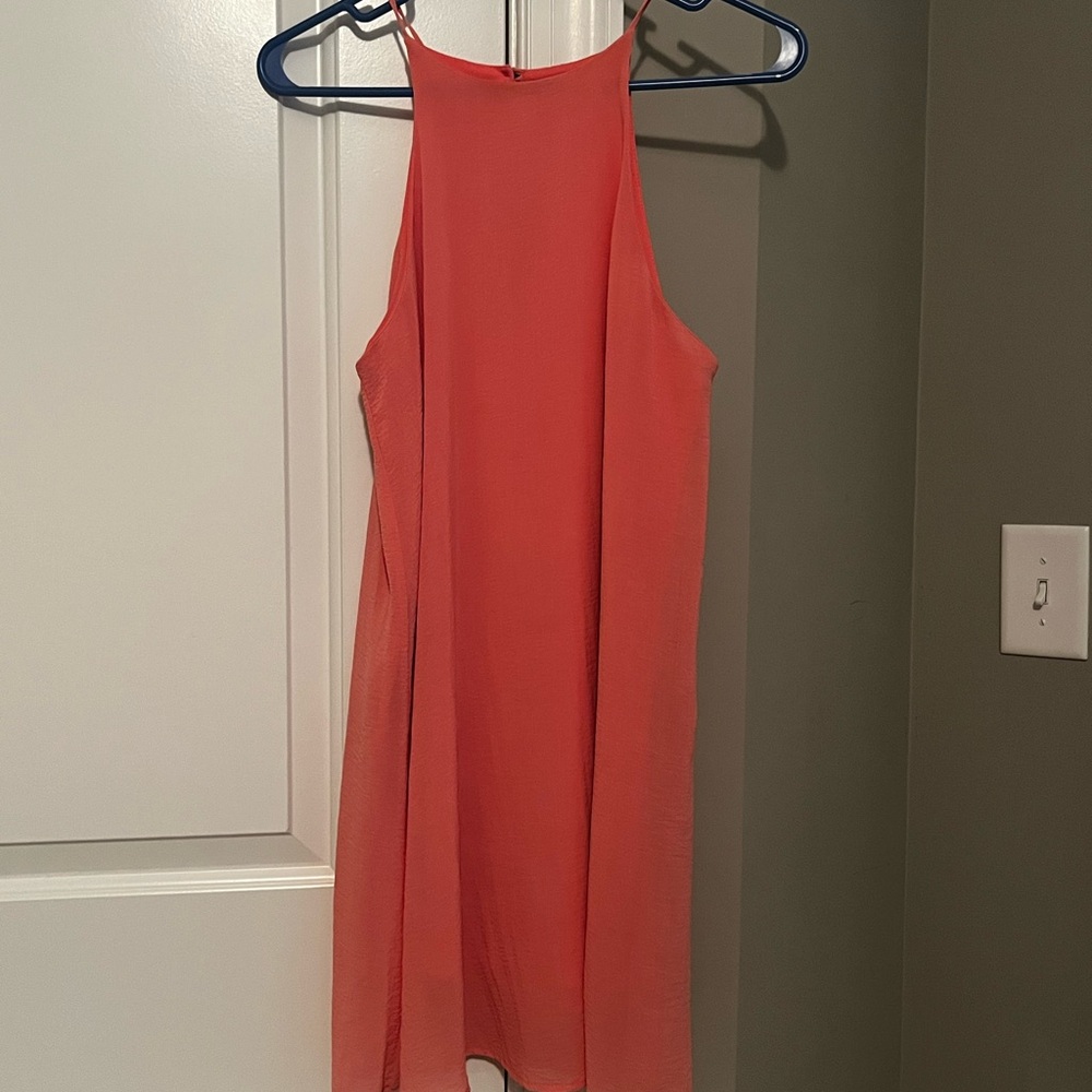 Chic Pink Coral Sleeveless Mini Dress